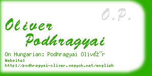 oliver podhragyai business card